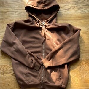 Brown Zip-Up Hoodie